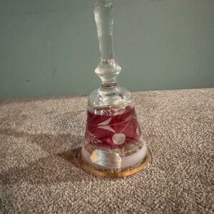 Elegant Vintage Crystal Dinner Bell with Gold Accents